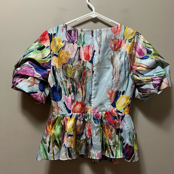 MILLY‎ Bennet Metallic Tulip Top size P - Picture 2 of 5